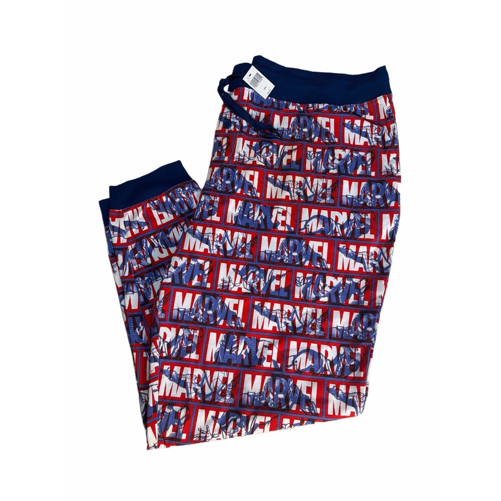 Disney Marvel Sleep Pants Jogger Lounge Men XXXL Pajama Superhero All Over Print